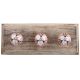 White and Green Flower Leaf Ceramic Wooden Hooks